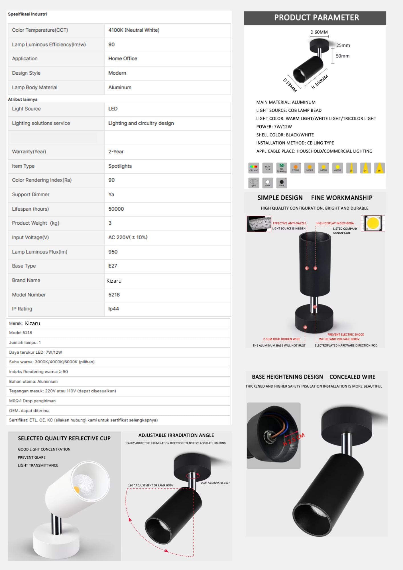 #kizarulighting #kizarupowerbar #lighting #powerbar #kizarulinearlight #kizarudownlight #kizaruoutbow #lampucob #kizarulampucob TIPE : K E27 5218